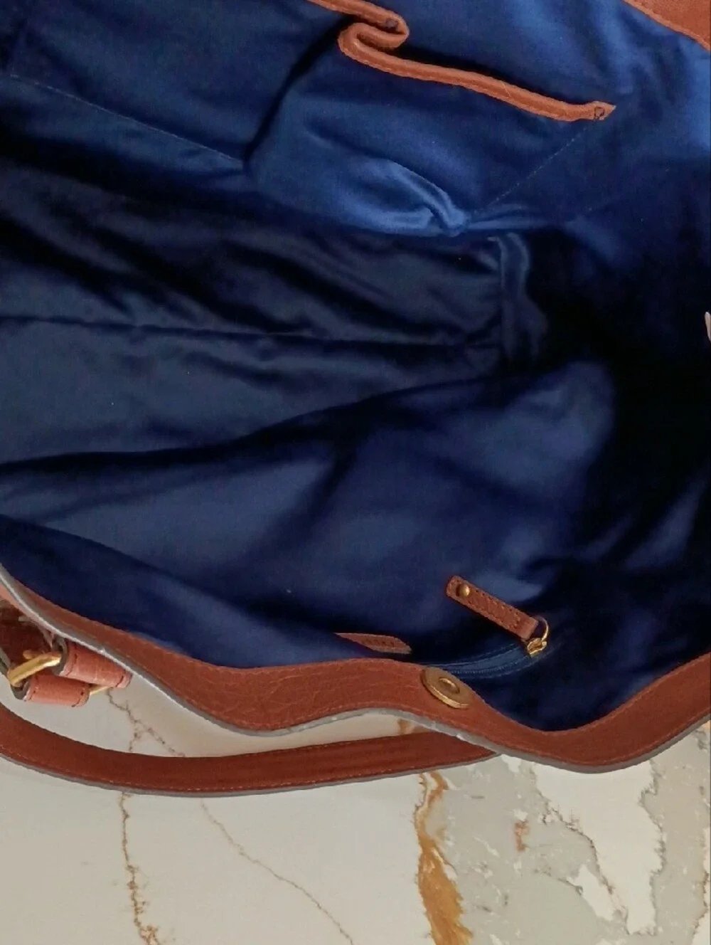 Juicy Couture Chestnut Brown Leather Tote with Gold Hardware